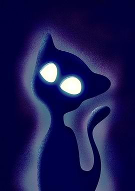 Midnight spooky ghost cat