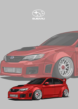 Subaru Impreza wrx sti red