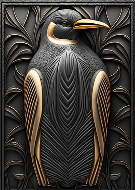 Penguin Gold Relief Deco