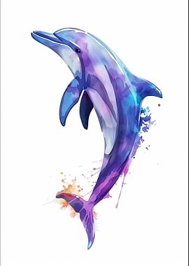 Dolphin Watercolor