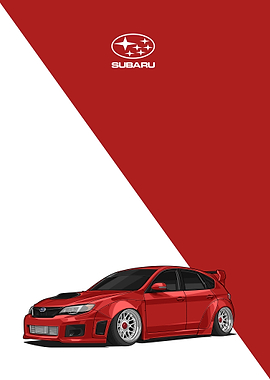 Subaru Impreza wrx sti red