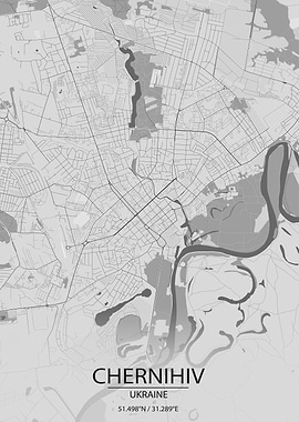Chernihiv UA LightGrey Map
