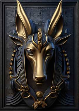 Gold Relief Anubis Ancient