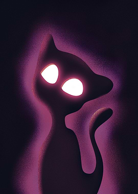 Magenta spooky ghost cat