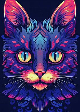 Cat Psychodelic Art