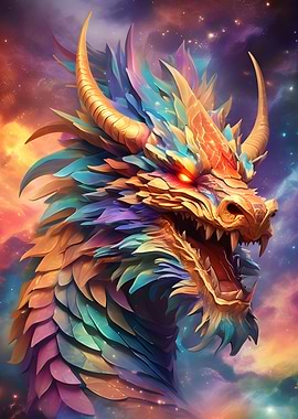 Iridescent Cosmic Dragon