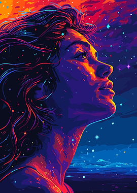 Woman Space Pixel Art