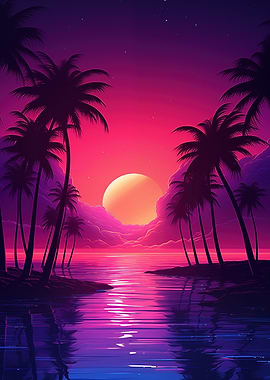 Surreal Synthwave Oasis