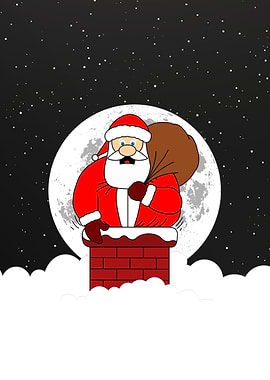 Santa under the full moon