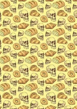 Skulls and Bread Pattern