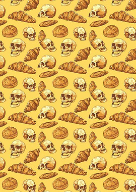 Skulls Croissants Pattern