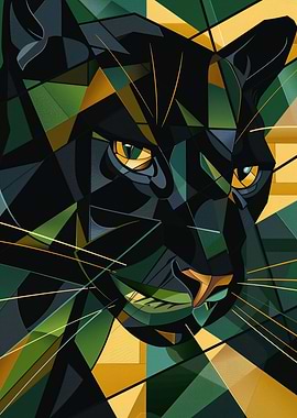Cubist Black Panther
