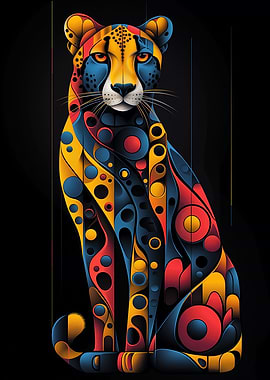 Colorful Cheetah Poster