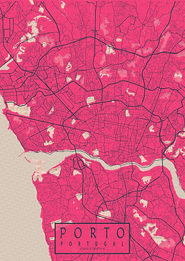 Porto City Map Blossom