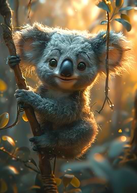 A Cute Cartoon Koala