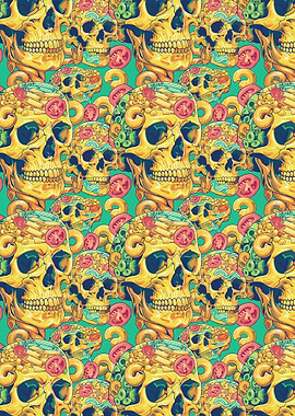 Skulls With Pasta Pattern