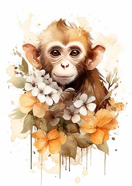 Monkey Watercolor