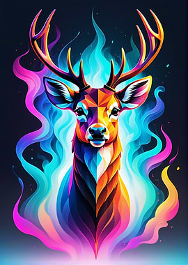 Geometric Color Deer
