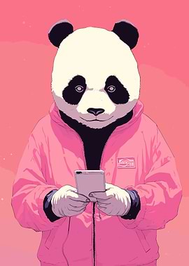 Panda Pink Retro