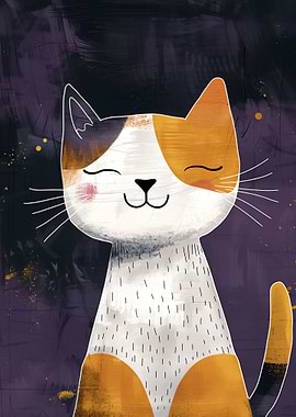 Happy and Cute Calico Cat