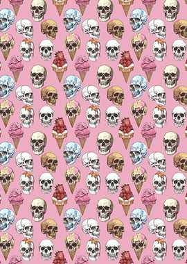 Skulls Ice Creams Pattern