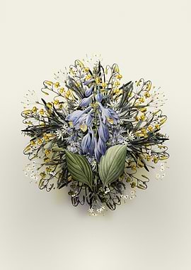 Blue Daylily Flower Wreath