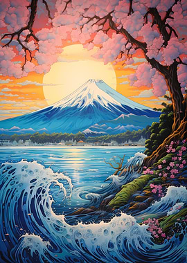 Cherry blossom Mount Fuji