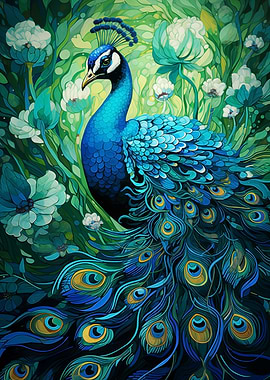 Vintage peacock poster