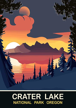 Sunset in Crater Lake