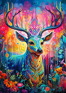 cute deer flower animal