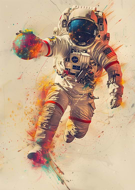 Astronaut Playing Ball
