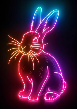 Rabbit Neon Animal