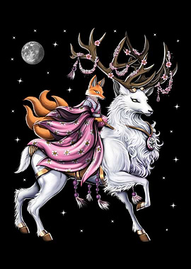 Japanese Kitsune Fox Deer