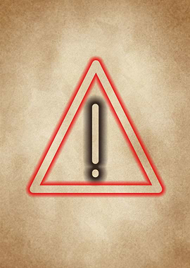 Warning sign vintage glow