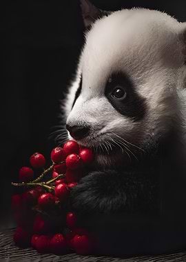 Panda Eating Berries