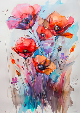 Wild Flowers Watercolor