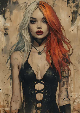 Vintage Goth Girl Retro