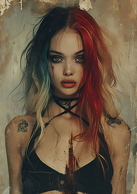 Vintage Goth Girl Retro