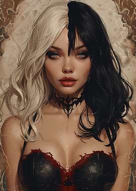 Vintage Goth Girl Retro