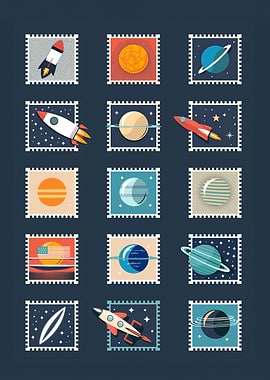 Space Race Stamps