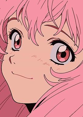 Happy Pink Hair Girl