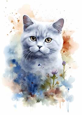 Cat in Watercolor