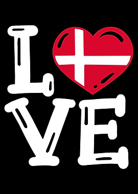 I love Denmark Danish Flag