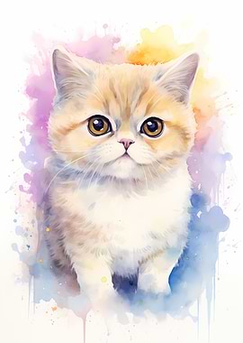 Cat in Watercolor