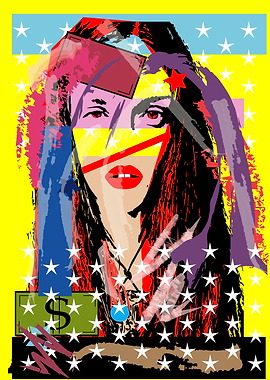 Sexy girl with stars crea