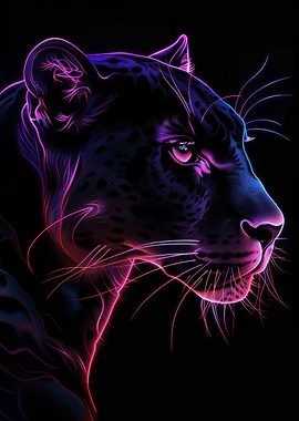 Black Panther Neon Animal