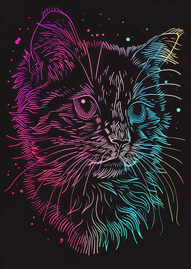 Neon Cat Animal