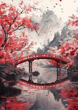 Asian landscape at spring