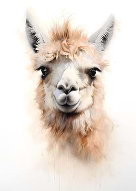 Llama Minimalist Painting