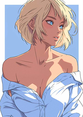 Blonde Anime Girl WAIFU